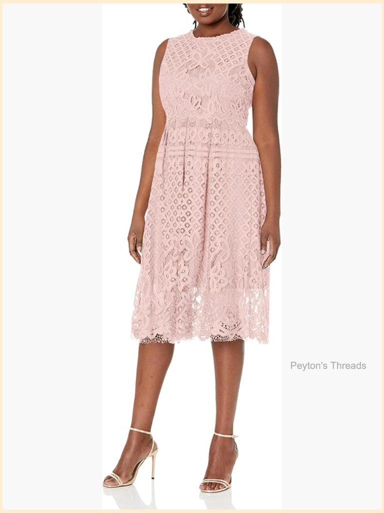 Sleeveless Lace Fit Elegant Cocktail Party Dress Midi Bodycon